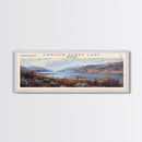 Canyon Ferry Lake Framed Canvas Print, Panoramic Lake House Decor, Wall Art, Travel Poster, Modern Lake Painting, Home Decor