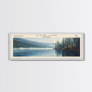 Clear Lake Framed Canvas Print, Lake House Art, Panoramic Wide Art, Travel Poster, Rustic Lake Painting, Home Decor
