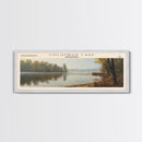 Columbus Lake Mississippi Framed Canvas Print, Panoramic Lake House Decor, Wide Wall Art, Travel Poster, Rustic Lake Painting, Nature Art