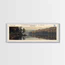 Cormorant Lake Framed Canvas Print, Lake House Decor, Panoramic Wide Art, Travel Poster, Rustic Lake Painting, Home Decor