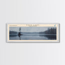 Davy Lake Framed Canvas Print, Lake House Decor, Panoramic Wall Art, Travel Poster, Rustic Lake Painting, Home Decor