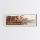 Elk Lake Michigan Framed Canvas Print, Lake House Art, Panoramic Wall Art, Travel Poster, Minimalist Lake Painting, Home Decor
