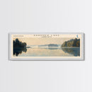 Gardner Lake Connecticut Framed Canvas Print, Lake House Art, Panoramic Wall Art, Travel Poster, Tranquil Lake Painting, Home Decor
