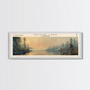 Goose Lake Framed Canvas Print, Lake House Art, Panoramic Travel Poster, Wall Art, Vibrant Lake Painting, Home Decor