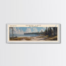 Grand Lake Canada New Brunswick Framed Canvas Print, Panoramic Lake House Decor, Wall Art, Travel Poster, Peaceful Lake Painting, Nature Art