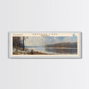 Grenada Lake Mississippi Framed Canvas Print, Lake House Art, Panoramic Wall Art, Travel Poster, Picturesque Lake Painting, Home Decor