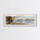 Gull Lake Minneapolis Framed Canvas Print, Lake House Art, Panoramic Wall Art, Travel Poster, Serene Lake Painting, Home Decor