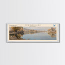 Heron Lake New Mexico Framed Canvas Print, Lake House Decor, Panoramic Wall Art, Travel Poster, Scenic Lake Painting, Nature Art