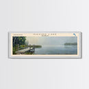 Higgins Lake Michigan Framed Canvas Print, Lake House Art, Panoramic Wall Art, Travel Poster, Serene Lake Painting, Home Decor