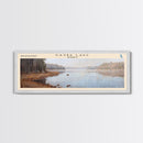 Kasba Lake Framed Canvas Print, Lake House Decor, Panoramic Wall Art, Travel Poster, Beautiful Lake Painting, Home Decor