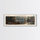 Lake Attitash Massachusetts Framed Canvas Print, Lake House Art, Panoramic Wall Art, Travel Poster, Scenic Lake Painting, Nature Art