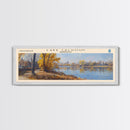 Lake Calhoun Minnesota Framed Canvas Print, Panoramic Lake House Decor, Wall Art, Travel Poster, Serene Lake Painting, Nature Art