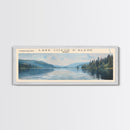 Lake Coeur d'Alene Idaho Framed Canvas Print, Lake House Decor, Panoramic Wall Art, Travel Poster, Scenic Lake Painting, Home Art
