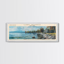 Lake George New York Framed Canvas Print, Lake House Decor, Panoramic Wall Art, Travel Poster, Stunning Landscape Painting, Home Art