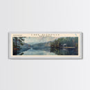 Lake Glenville North Carolina Framed Canvas Print, Lake House Decor, Panoramic Wall Art, Travel Poster, Scenic Lake Painting, Nature Art