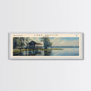 Lake Griffin Florida Framed Canvas Print, Lake House Decor, Panoramic Wall Art, Travel Poster, Beautiful Lake Painting, Nature Art