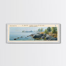 Lake Metigoshe North Dakota Framed Canvas Print, Lake House Decor, Panoramic Wall Art, Travel Poster, Serene Landscape Painting, Living Room Decor