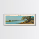 Lake Murray Oklahoma Framed Canvas Print, Lake House Decor, Panoramic Wall Art, Travel Poster, Beautiful Landscape Painting, Bedroom Decor