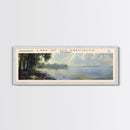 Lake Of The Arbuckles Oklahoma Framed Canvas Print, Lake House Decor, Panoramic Wall Art, Travel Poster, Scenic Landscape Painting, Bedroom Decor