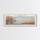 Lake Oologah Oklahoma Framed Canvas Print, Lake House Decor, Panoramic Wall Art, Travel Poster, Serene Landscape Painting, Bedroom Decor