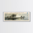 Lake Pontchartrain Framed Canvas Print, Lake House Decor, Panoramic Wall Art, Travel Poster, Stunning Landscape Painting, Bedroom Decor