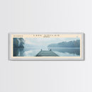 Lake Sinclair Georgia Framed Canvas Print, Lake House Decor, Panoramic Wall Art, Travel Poster, Beautiful Landscape Painting, Modern Art