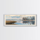 Lake Tarpon Florida Framed Canvas Print, Lake House Decor, Panoramic Wall Art, Travel Poster, Beautiful Landscape Painting, Living Room Decor