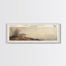 Lake Tewaukon North Dakota Framed Canvas Print, Lake House Decor, Panoramic Wall Art, Travel Poster, Scenic Landscape Painting, Contemporary Art