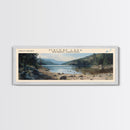 MacKay Lake Framed Canvas Print, Lake House Decor, Panoramic Wall Art, Travel Poster, Landscape Painting, Living Room Decor