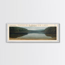 Mansfield Hollow Lake Connecticut Framed Canvas Print, Lake House Decor, Panoramic Wall Art, Travel Poster, Landscape Painting, Contemporary Art