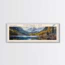 Monksville Reservoir New Jersey Framed Canvas Print, Lake House Decor, Panoramic Wall Art, Travel Poster, Landscape Painting, Bedroom Decor