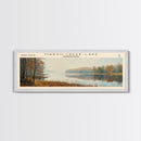 Marsh Creek Lake Pennsylvania Framed Canvas Print, Lake House Decor, Panoramic Wall Art, Travel Poster, Landscape Painting, Modern Art