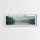 Mashapaug Lake Connecticut Framed Canvas Print, Lake House Decor, Panoramic Wall Art, Travel Poster, Beautiful Landscape Painting, Living Room Decor