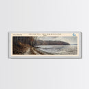 North Reservoir Ohio Framed Canvas Print, Lake House Decor, Panoramic Wall Art, Travel Poster, Landscape Painting, Contemporary Art
