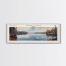 Silver Lake Delaware Panoramic Framed Canvas Print, Lake House Decor, Wall Art, Travel Poster, Serene Lake Painting, Modern Art