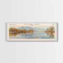 South Henik Lake Panoramic Framed Canvas Print, Lake House Decor, Wall Art, Travel Poster, Scenic Lake Painting, Living Room Decor