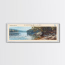 Summer Lake Panoramic Wall Art, Framed Canvas Print, Lake House Decor, Travel Poster, Serene Landscape, Bedroom Decor, Beautiful Lake Art