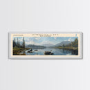 Weagamow Lake Panoramic Wall Art, Framed Canvas Print, Lake House Decor, Travel Poster, Scenic Lake Scene, Living Room Art