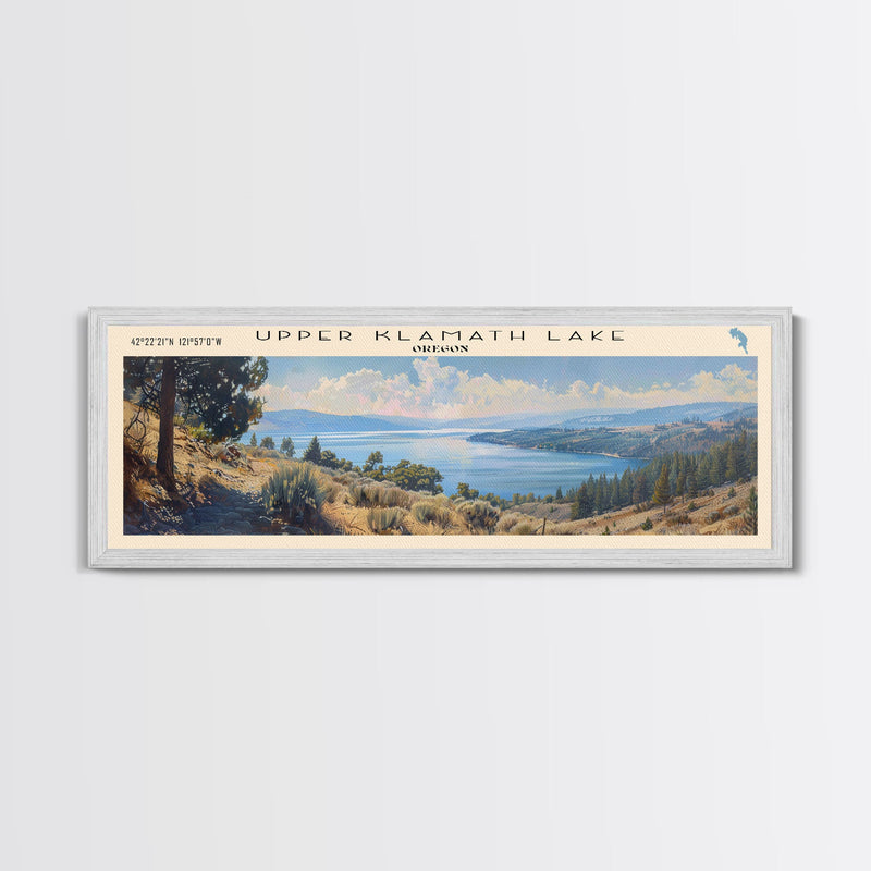 Wehrspann Lake Nebraska Panoramic Wall Art, Framed Canvas Print, Lake House Decor, Travel Poster, Serene Landscape, Living Room Decor