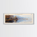 Utah Lake Panoramic Wall Art, Framed Canvas Print, Lake House Decor, Travel Poster, Serene Landscape, Living Room Decor