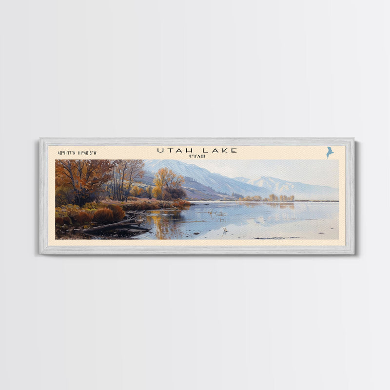 Wellesley Lake Panoramic Wall Art, Framed Canvas Print, Lake House Decor, Travel Poster, Beautiful Lake Scene, Home Art