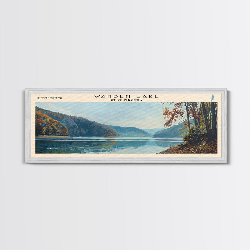 Windigo Lake Panoramic Wall Art, Framed Canvas Print, Lake House Decor, Travel Poster, Beautiful Lake Scene, Living Room Art