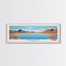 Amistad Reservoir Texas Framed Canvas Print, Panoramic Travel Poster, Midcentury Modern Wall Art, Pop Art, Nature Bedroom Decor
