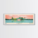 Banning Lake Indiana Framed Canvas Print, Panoramic Travel Poster, Midcentury Modern Wall Art, Pop Art, Bedroom Decor