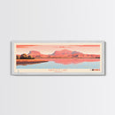Bartlett Lake Arizona Framed Canvas Print, Panoramic Wall Art, Midcentury Modern, Pop Art, Travel Poster, Scenic Bedroom Art