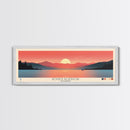 Boysen Reservoir Wyoming Framed Canvas Print, Panoramic Travel Poster, Midcentury Modern Wall Art, Pop Art, Nature Bedroom Decor, Scenic Lake House Art