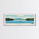 Broken Bow Lake Oklahoma Framed Canvas Print, Pop Art Panoramic Travel Poster, Midcentury Modern, Wall Art, Scenic Nature Painting, Bedroom Decor