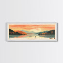 Cave Run Lake Kentucky Framed Canvas Print, Midcentury Modern Panoramic Wall Art, Living Room Decor, Pop Art, Travel Poster Art, Nature Art, Lake House Decor