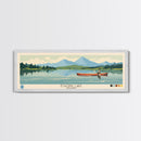 Echoing Lake Ontario Framed Canvas Print, Panoramic Art, Midcentury Modern, Pop Art, Bedroom Decor, Travel Poster, Lake View