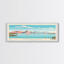 Elephant Butte Reservoir New Mexico Framed Canvas Print, Panoramic Wall Art, Midcentury Modern, Pop Art, Living Room Decor, Travel Poster, Lake Art